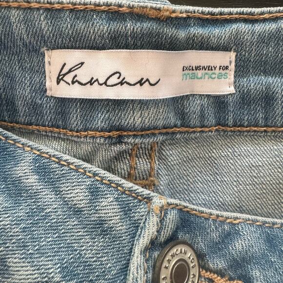 NWT Kancan Distressed Raw Hem Skinny Jeans Medium Wash High Waist Size 27x28 - Picture 7 of 10